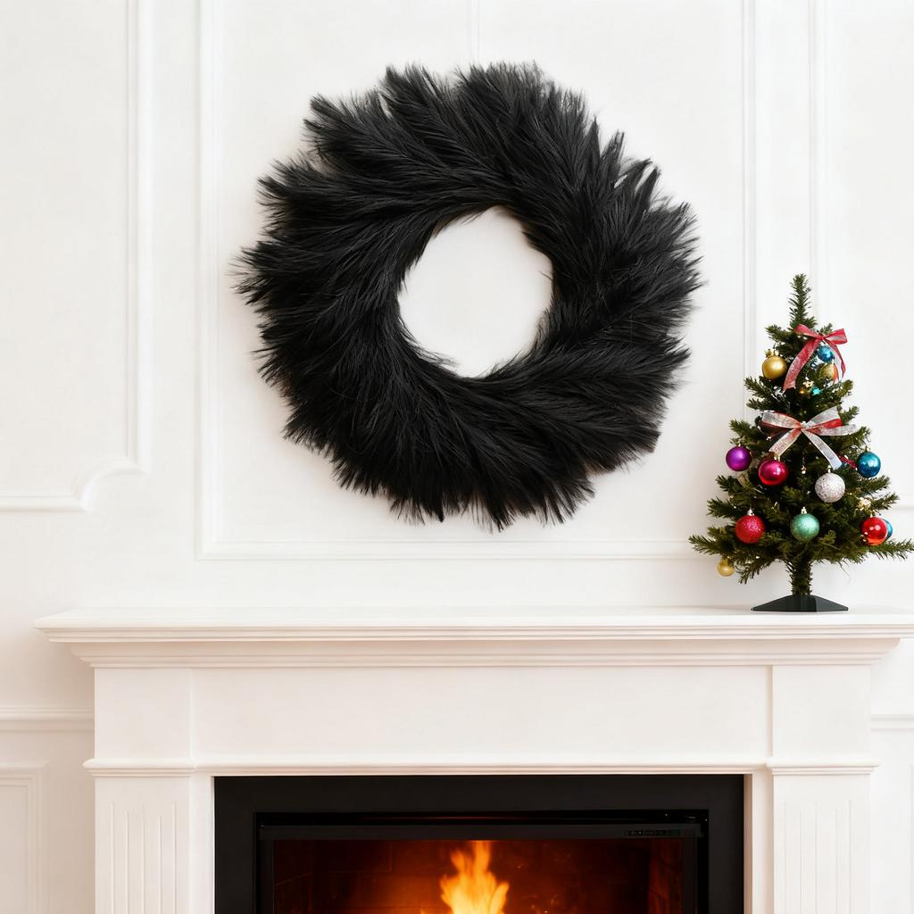 Simulation Of Frost Grass Vine Circle Bottom With Green Plants, Water Grass Vine Circle Flower Wreath, Without Battery