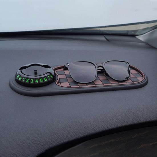 Многофункциональный автомобильный противоскользящий коврик с временным парковочным номером, держатель для мобильного телефона на приборную панель автомобиля, вращающийся на 360 градусов