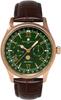 Salvatore Marra Moon Phase 5 ATM Water Leather Limited Pink Gold and Men's Multi-Calendar Watch, Resistant, Strap, Edition, Green, SM24110-PGGR