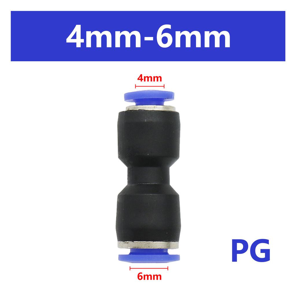 Pneumatic Fittings Fitting Plastic Connector PU PG 4mm 6mm to 8mm 10mm Air water Hose Tube Push in Straight Gas Quick Connectors