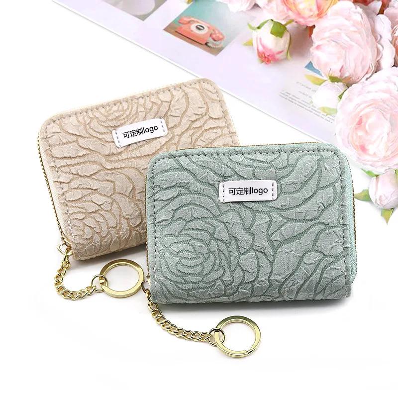 Flower Short Money Card Holder Wallets Ladies Mini Short Change Bag Female Card Coins Purse for Women