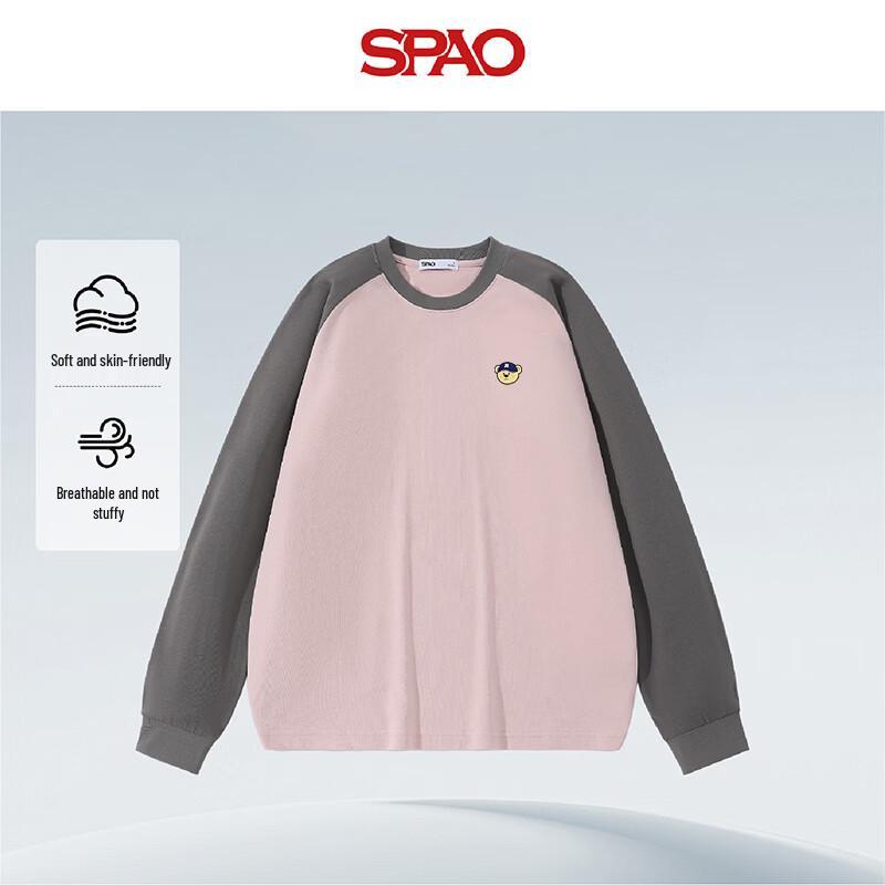 Мужская футболка с длинным рукавом SPAO с вышивкой мишки