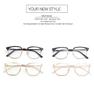 Retro Black Semi-Rimless TR90 Geek Style Eyeglass Frame - Myopia Fashion Glasses