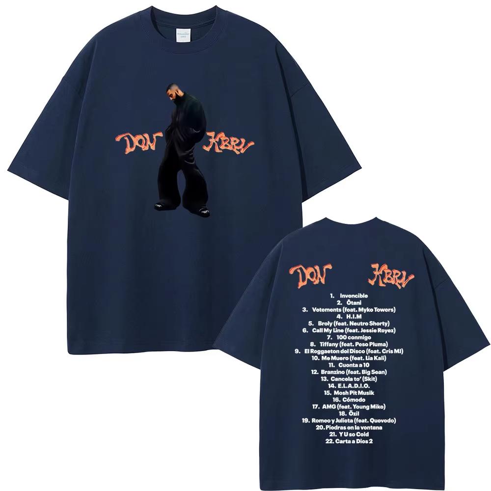 Rapper Eladio Carrion 2025 New Album DON KBRN Print Tshirt Summer Men Women Fashion Hip Hop Oversized T-shirt Male Casual Tees
