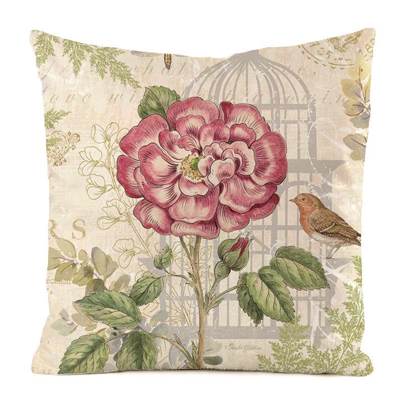 Nordic Pastoral Style Digital Printing Short Plush Pillow Cover Decorative For Car Sofa Office Cushion Cover Home Goods