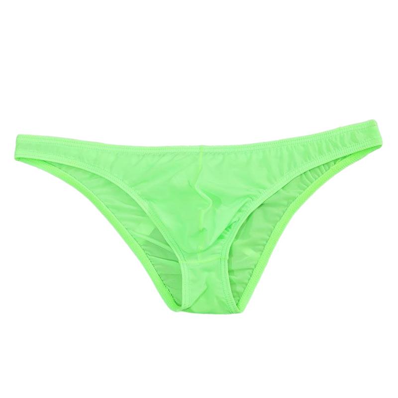 Men Erotic Underwear Pouch Seamless Panties Ice Silk Briefs Low Waist Underwear Ultra-thin Sexy