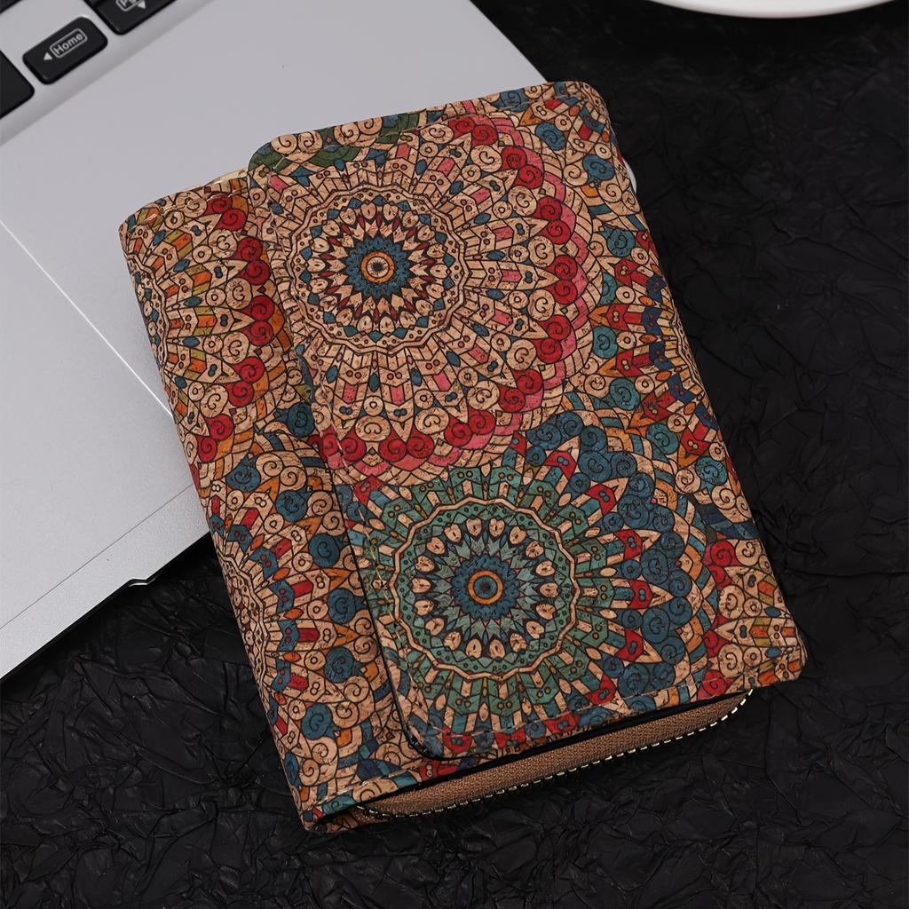 Ретро цветочный узор короткий кошелек этнический стиль клатч сумка для мобильного телефона складной кошелек для монет с отделениями для карт KTY