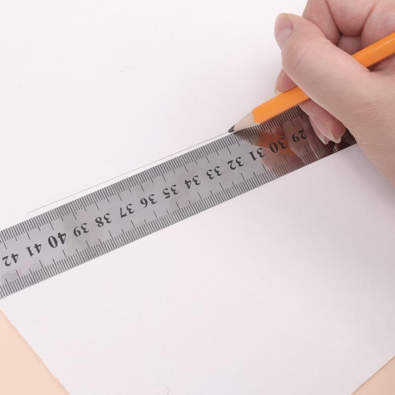 1/2/4PCS Stainless Steel Straight Ruler Double Sided Metal Scale Measuring Tool Home Office DIY Supplies 15cm/20cm/30cm/50cm