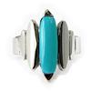 Silver Turquoise 'Calypso' Steel Ring