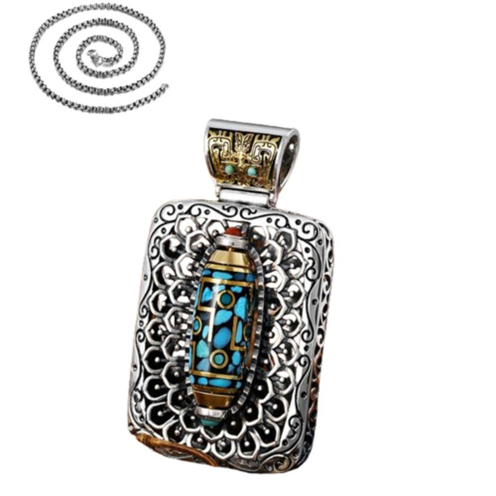 Vintage Men's Bohemian Necklaces Jewelry Pendant for Men Turquoises Pendant Necklaces  Women