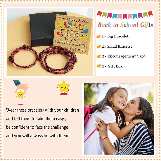 Браслет "Первый день в школе", Парные браслеты для мамы и ребенка (сына/дочери) из паракорда, Браслеты "Снова в школу", Подарок-пожелание для мамы, сыновей, папы, дочерей, Украшения