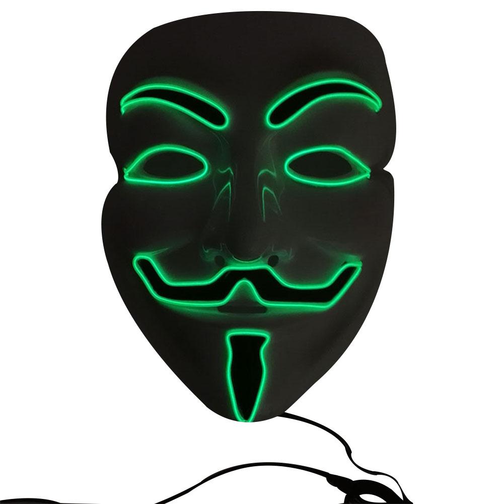 V Vendetta Маскарадная маска со светодиодной подсветкой для Хэллоуина, фестиваля, косплей-вечеринки