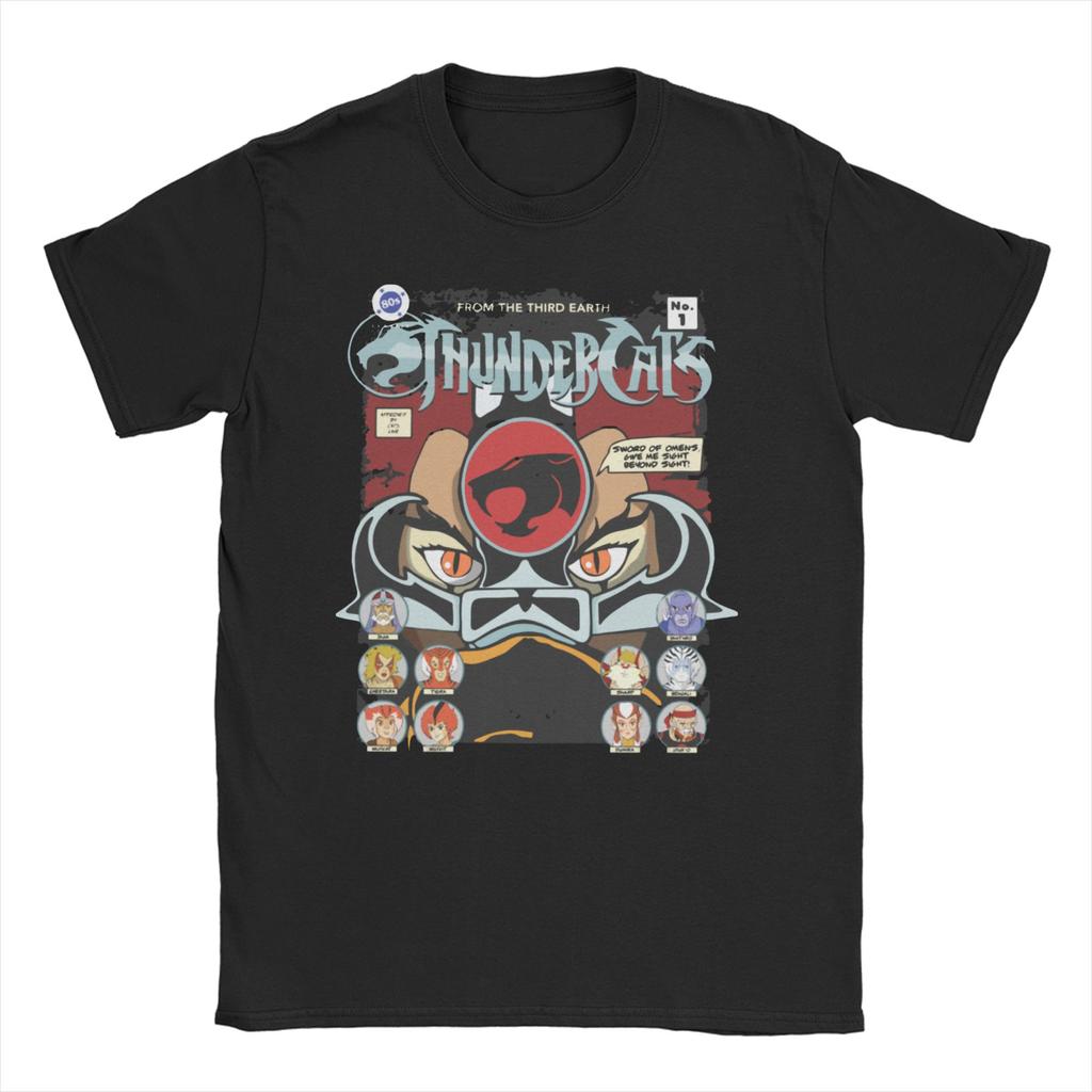Men Womens ThunderCats T Shirt Panthro Cheetara Tygra 80s Retro Cartoon Pure Cotton Clothes Vintage Tee Shirt Graphic TShirts