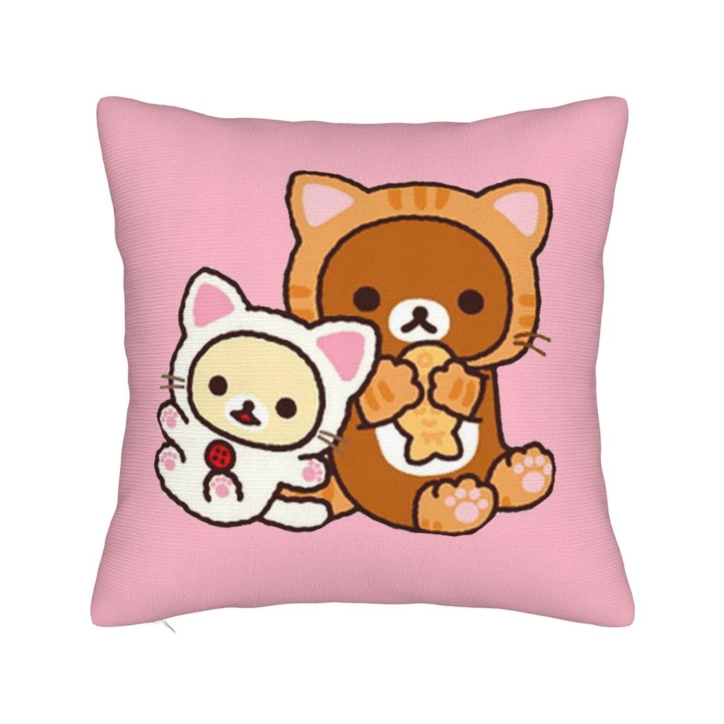Квадратная наволочка Rilakkuma Клубничный Мультфильм Чехлы для Подушек Новинка Полиэстер Декор Наволочка для Дома 18x18