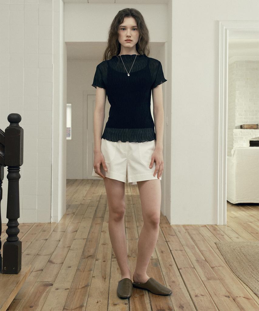 JUCYJUDY Mock Neck Sheer Blouse J1Bl321D
