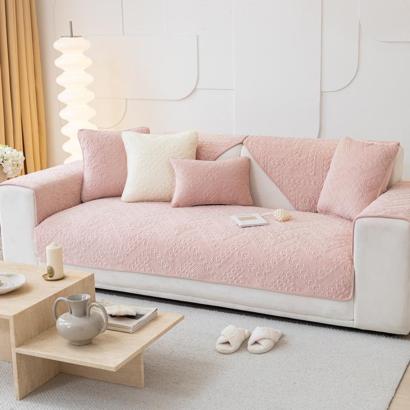 Winter Plush Sofa Cushion Non-Slip Thickened Autumn And Winter New Seat Cushion White Leather Sofa Cover Cover Cloth Towel