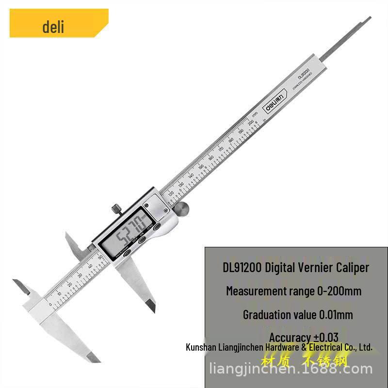 Цифровой штангенциркуль Deli Tools DL91150 из нержавеющей стали, прецизионный, для измерения глубины, 300 мм