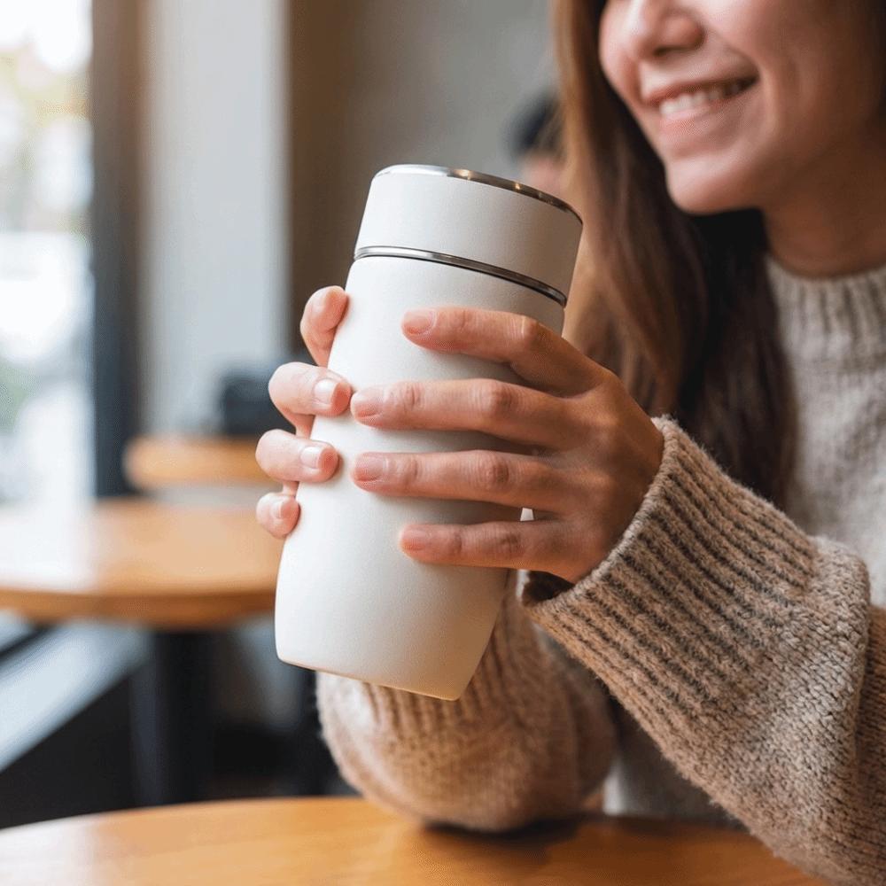 350ml Stainless Steel Insulated Cup with Tea Filter Coffee Vacuum Flasks Tea Brewing Cup Travel