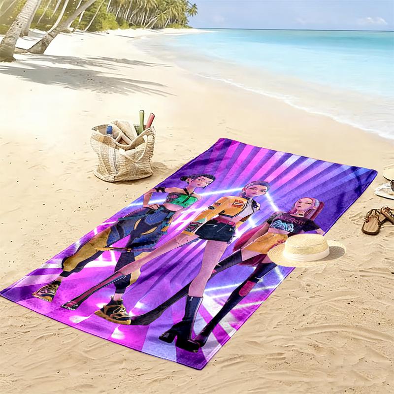 1pc Kpop Demon Hunters Beach Towel Ideal Birthday Gift For Family, A Vibrant Beach Towel Suitable for Outdoor Activities