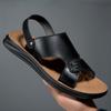 Модные сандалии мужские 2024 летние повседневные спортивные пляжные туфли мужские дышащие удобные уличные модные кожаные тапочки мужские
