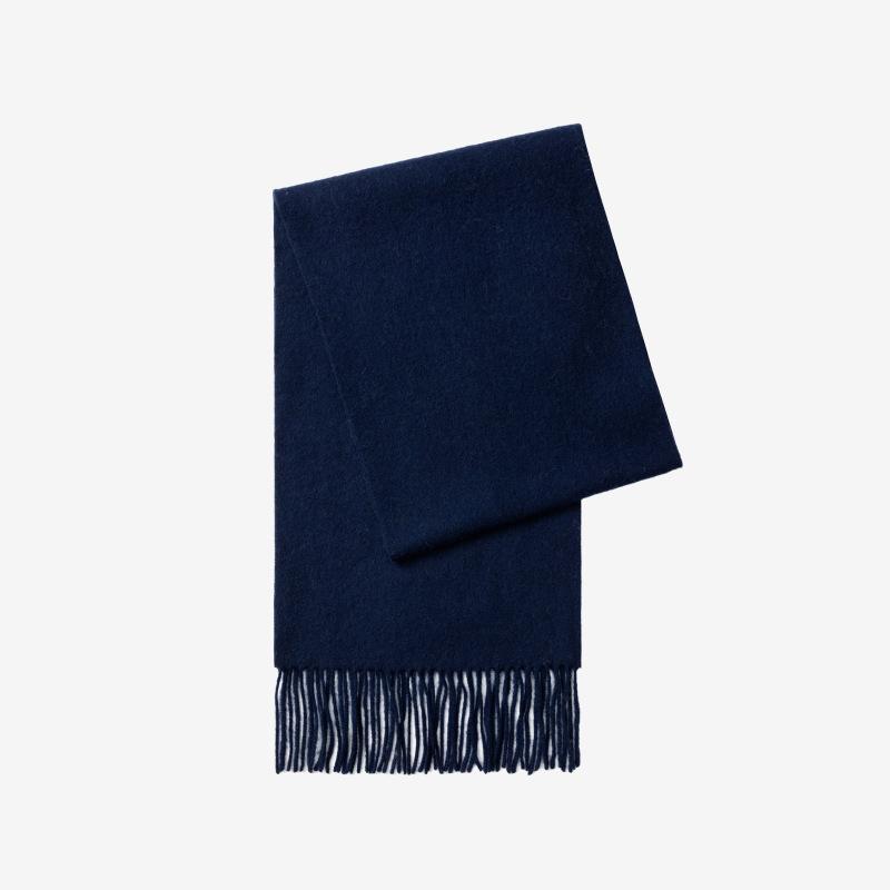 Осенне-зимний новый однотонный шарф из 100% шерсти для женщин, роскошный, толстый и пушистый, теплый, универсальный шарф