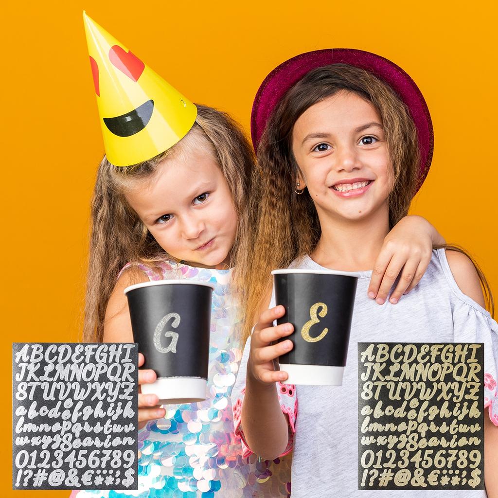 6 шт., золотые серебристые наклейки-планировщики с 26 буквами алфавита AZ, водонепроницаемые, креативные, золотые, декоративные наклейки, этикетки, сделай сам, наклейка на кружку