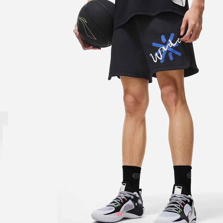 Li-Ning X Glare Wade Series с буквенным принтом и эластичной резинкой на талии, повседневные шорты прямого кроя, унисекс, AKST323-1