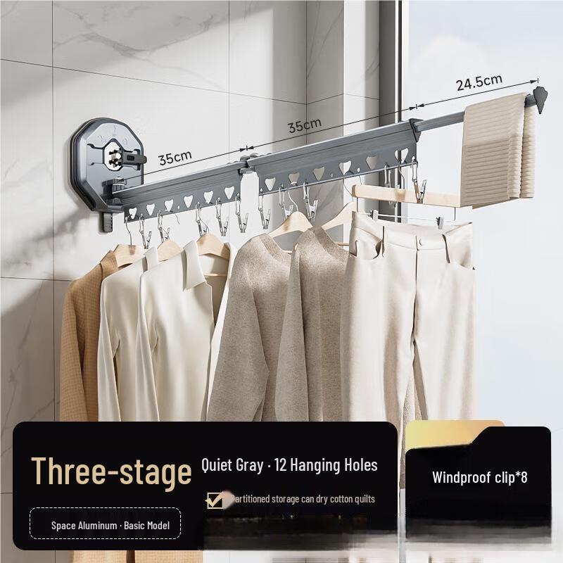 Folding Balcony Suction Cup Clothes Drying Rack