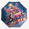 1PC Christmas, Deer Automatic Open/Close Umbrella with Windproof, 8-Rib Sturdy Canopy, Durable Ribs, Fashionable Design, Outdoor Accessory, Fun Prin,