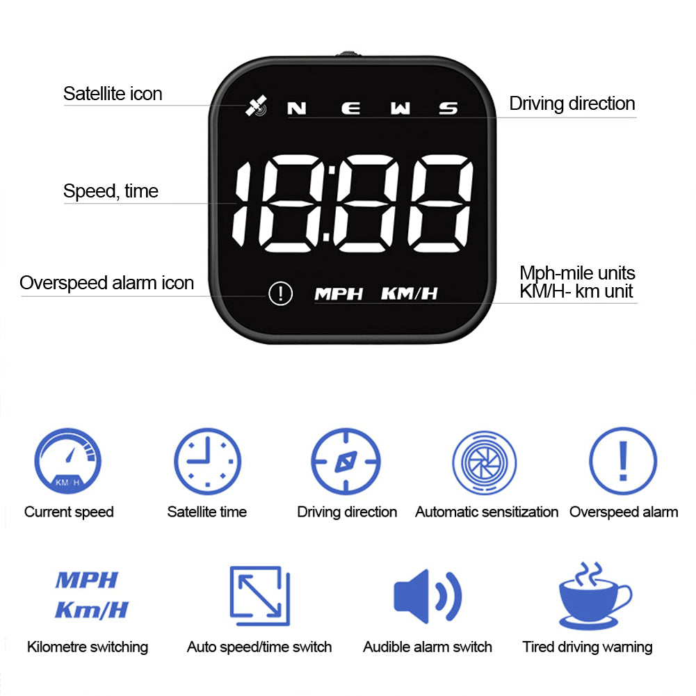 Универсальный цифровой автомобильный HUD Head Up Display GPS спидометр датчики компас USB порт компас измеритель скорости для легковых пикапов