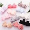 Butterfly Hair Bands for Women Solid Coral Fleece Elastic Bow Headband Soft Wash Face Head Band Cute Girls Accessories Headwrap