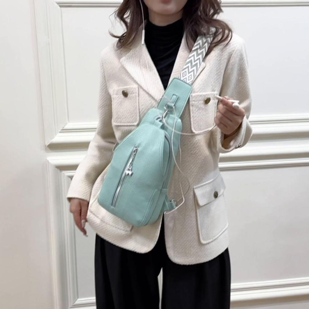 Мягкая кожа Женская нагрудная сумка Большой вместимости Одноплечевая сумка кроссбоди Противоугонная дорожная нагрудная сумка для девушек CLE