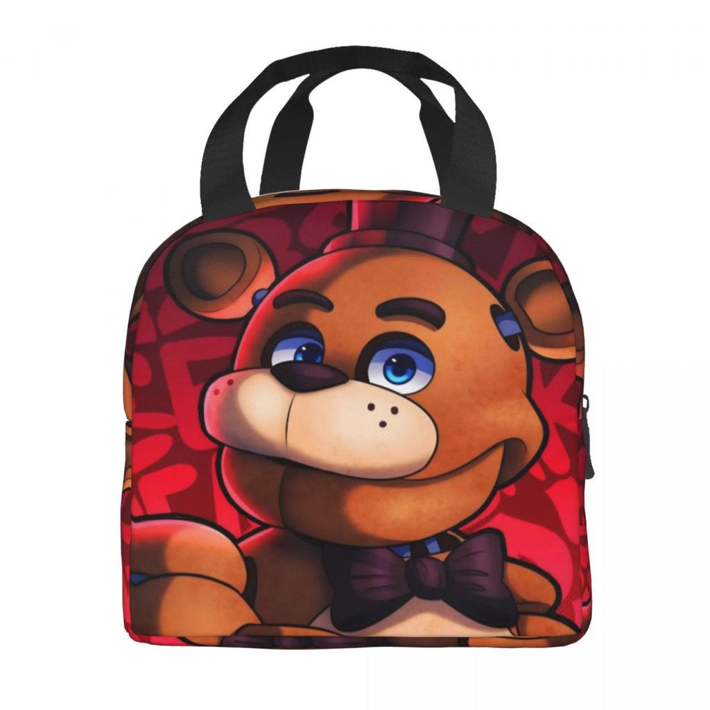 Изолированные сумки для ланча FNAF Мерч At Freddys Контейнер для ланча Повседневный Термосумка Ланч-бокс Для пикника