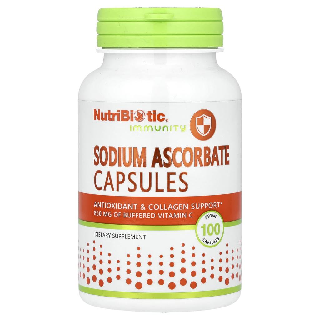 NutriBiotic, Иммунитет, Аскорбат натрия, 100 растительных капсул