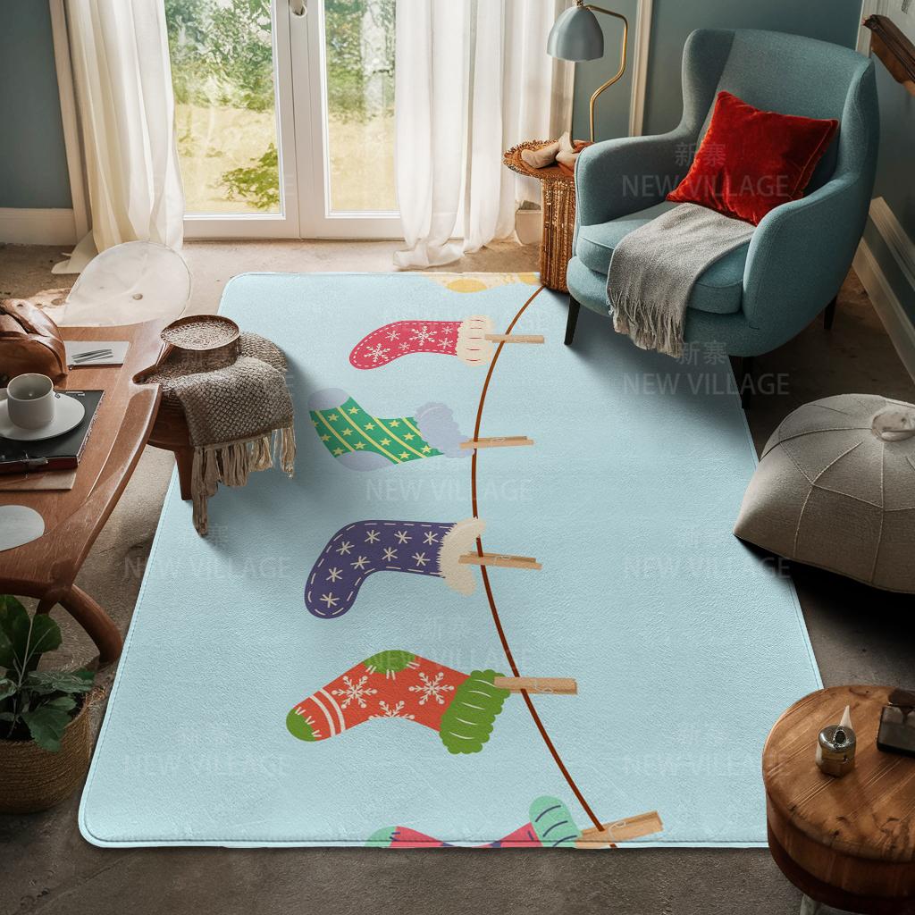 Ковер у входа в дом Домашний коврик у двери Гостиная Ванная Комната Ноги ванная комната Нескользящие коврики с водопоглощением для ванной Счастливого Рождества зима