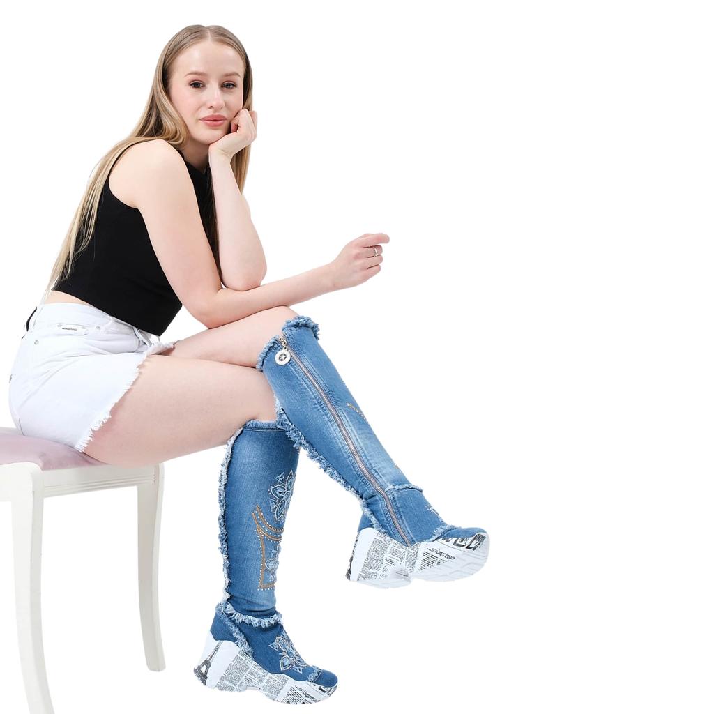 Джинсовые ботинки, женские спортивные ботинки, джинсовая обувь, джинсовые кроссовки, подарок на день рождения