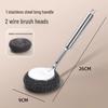 Stainless Steel Long Handle Dishwashing Brush - Kitchen Pot and Dish Cleaner