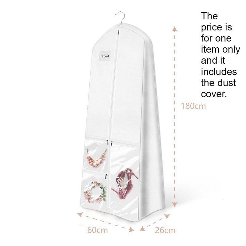 1pcs Non-Woven Wedding Dress Suit Garment Bag Dustproof Moisture-Proof Storage Bag with Handle for Gown Dress Cover