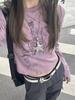 Зимние укороченные топы с винтажным принтом Y2k для женщин в стиле Харадзюку, элегантные корейские популярные женские модные тонкие футболки с длинным рукавом 2023