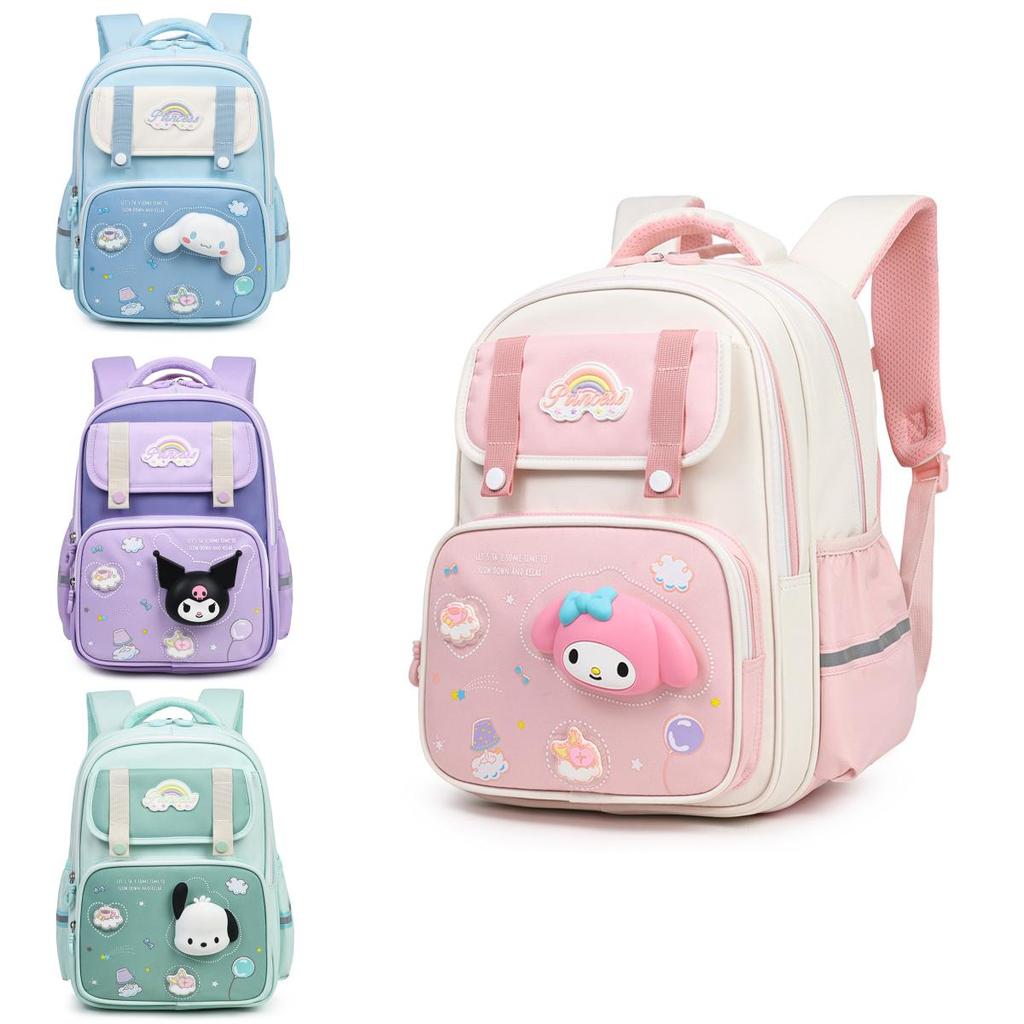 Детский рюкзак Sanrio Cinnamoroll для девочек начальной школы из легкой ткани Oxford с мультяшным дизайном для школы