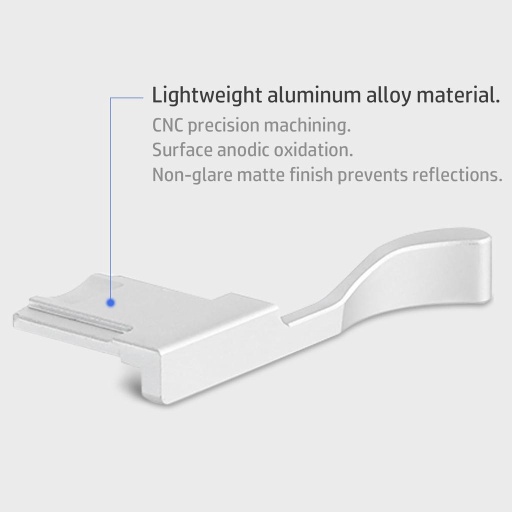 Haoge Металлический упор для горячего башмака Рукоятка для Fujifilm X100VI и X100V Серебристый THB-X2S Упор для большого пальца для камер,