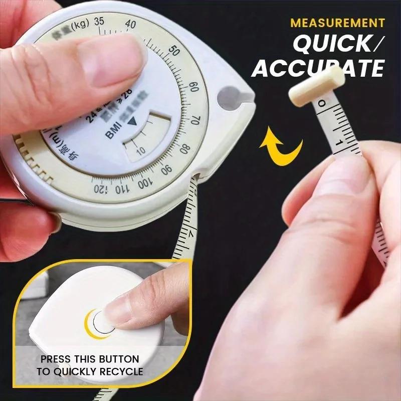 1 x 59.06"/59" BMI измерительная лента для тела, пластиковая выдвижная линейка с метрической шкалой и каплевидным корпусом – Идеально для моды