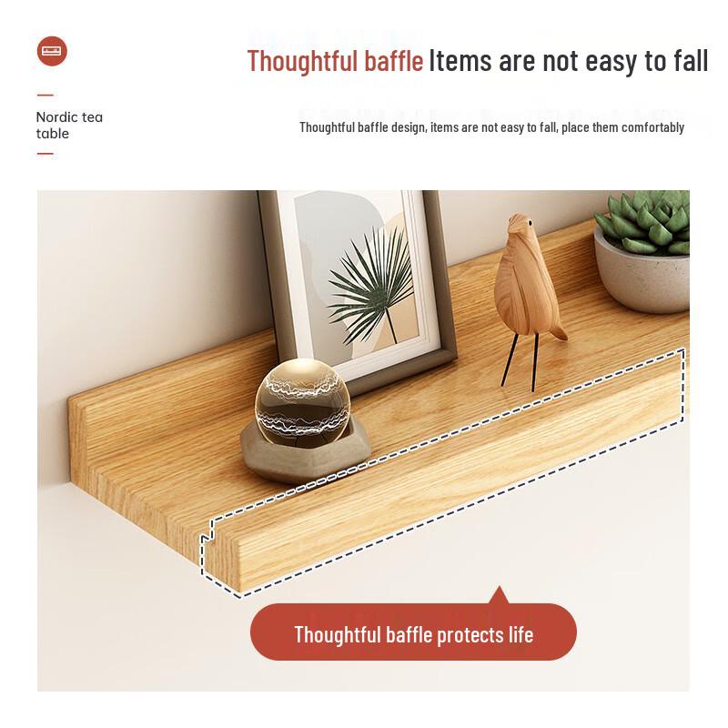 Lieve Scandinavian Solid Wood Floating Wall Shelf