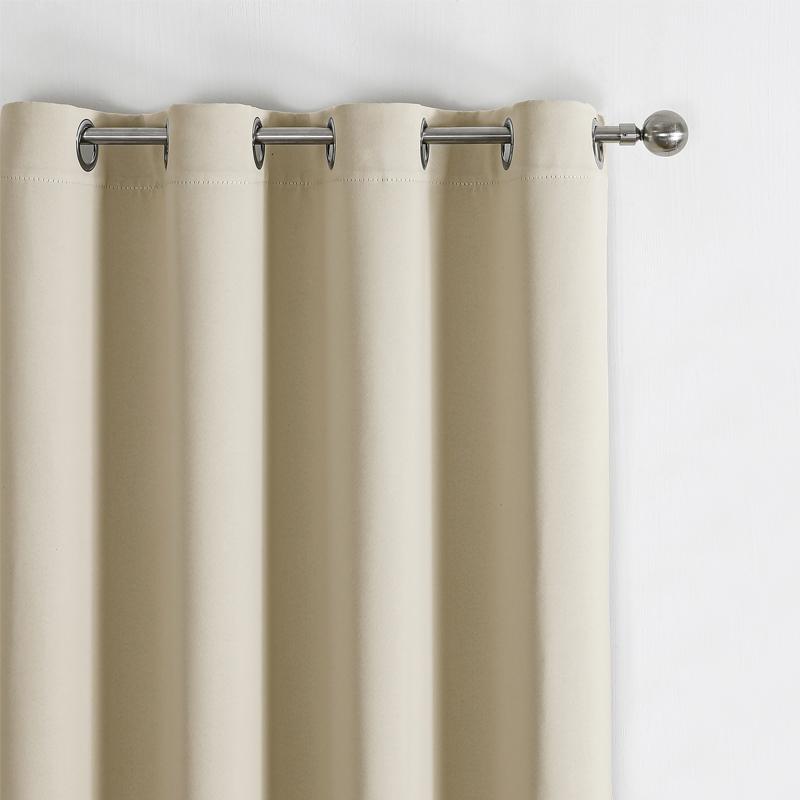 Grommet Solid Blackout Curtains for Bedroom and Living Room Window Drapes Thermal Insulated Room Darkening Curtains