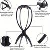 Collapsible Wig Stand for Women, Portable Wig Holder for Styling and Travel, 13.8 Inch Wig Display Head for Multiple Wigs