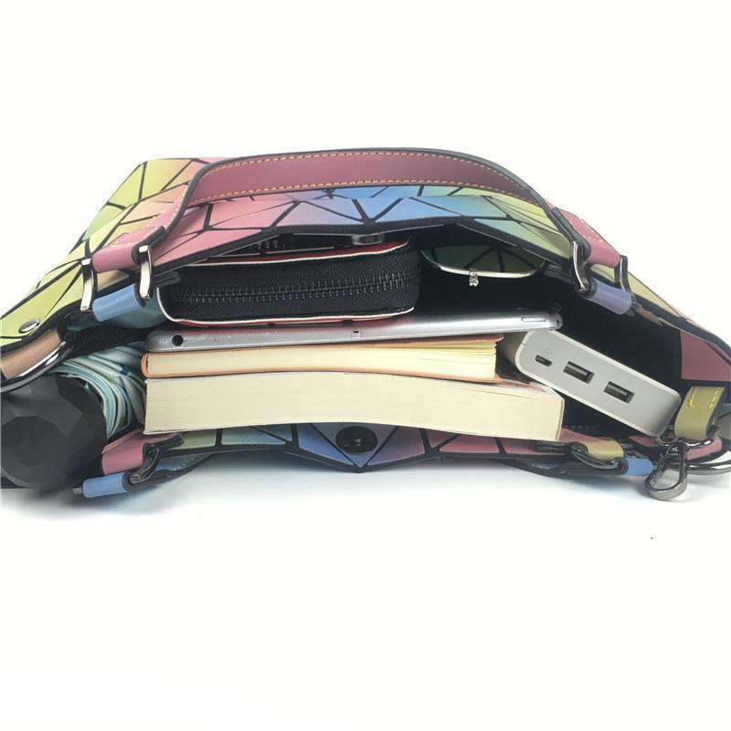 Сумка женская геометрическая ромбовидная на плечо модная радужная сумка-ведро женская складная портативная сумка через плечо