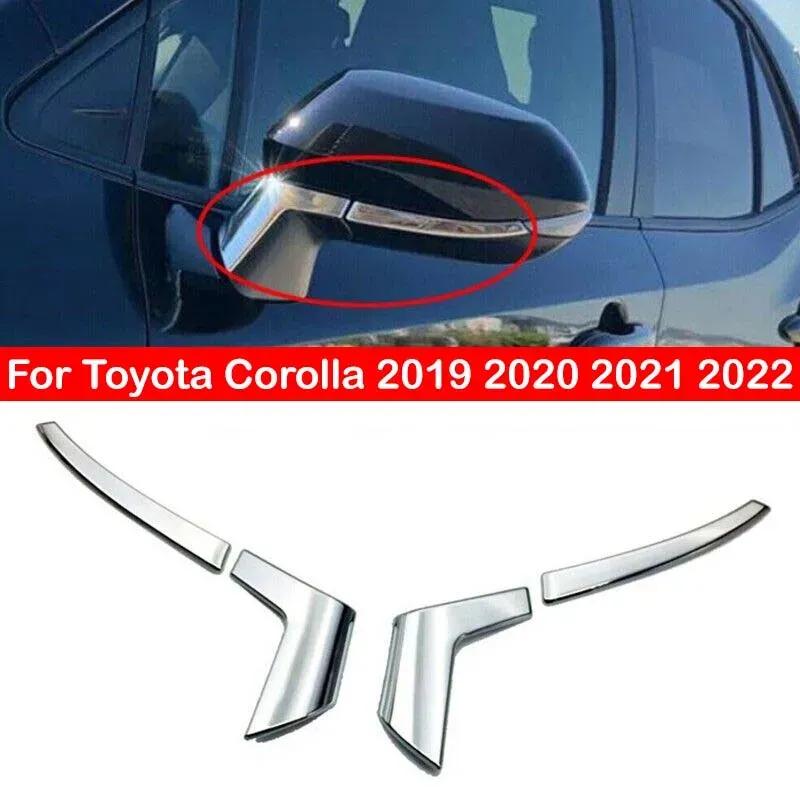 LHD For Toyota Corolla Chrome Car Rearview Side Mirror Trims Cover Strips Molding Decor Exterior