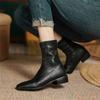 Французская женская обувь осень-зима классические женские ботинки темпераментные ботинки Anlke элегантные женские туфли на каблуках с хлопковым теплым кожаным ботинком