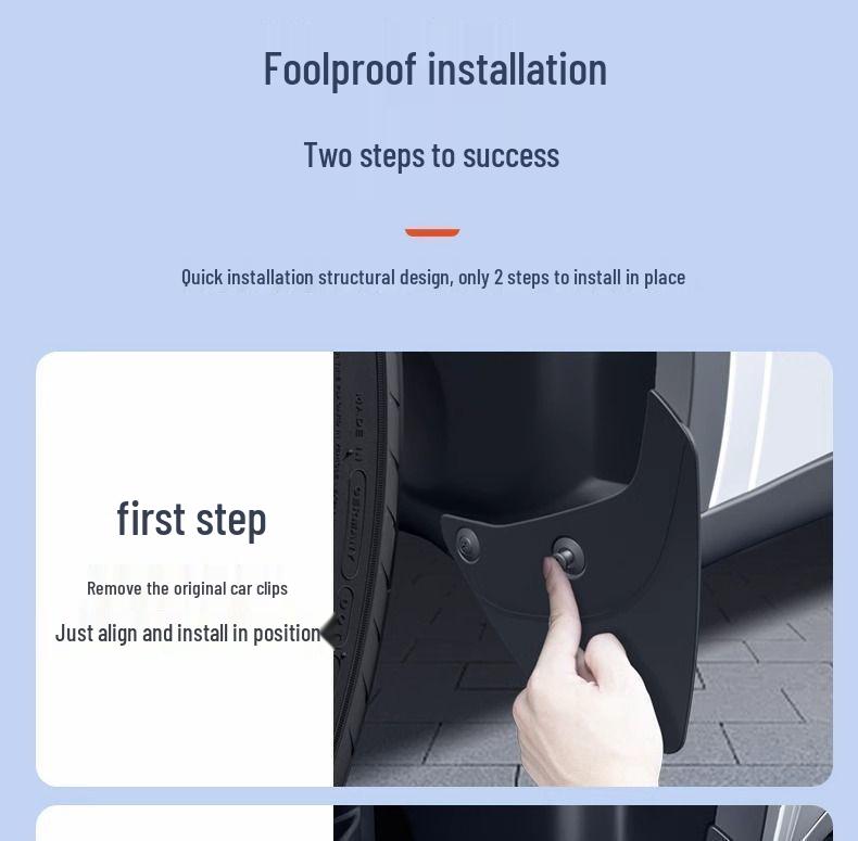 Безсверлильные брызговики для Tesla Model Y - Модификация экстерьера в оригинальном стиле