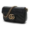 Gucci Мини-сумка на плечо GG Marmont Черная стеганая кожа Золотая фурнитура Сумка через плечо на цепочке для женщин Ежедневные поездки Покупки 575161-DTDCT-1000